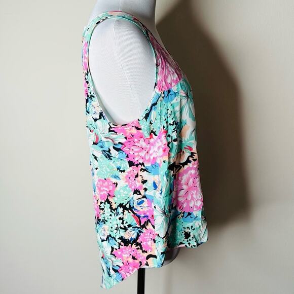 Yumi Kim Pink and Blue Floral Silk Tank - Picture 3 of 5